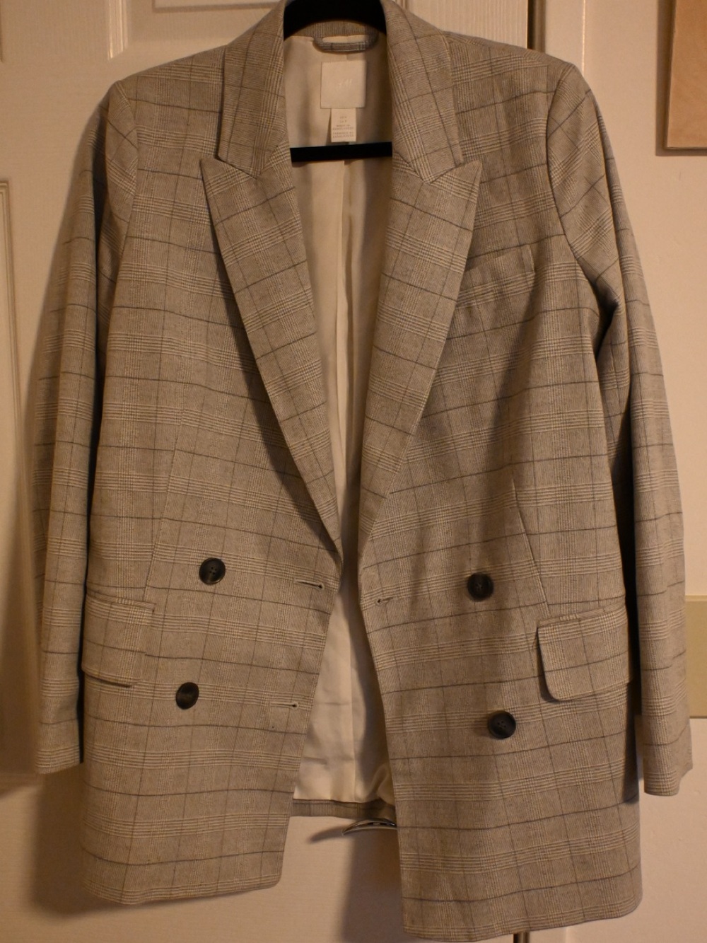 Gray Glen Plaid Double-Breasted womans Blazer